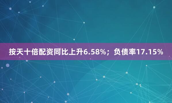 按天十倍配资同比上升6.58%；负债率17.15%
